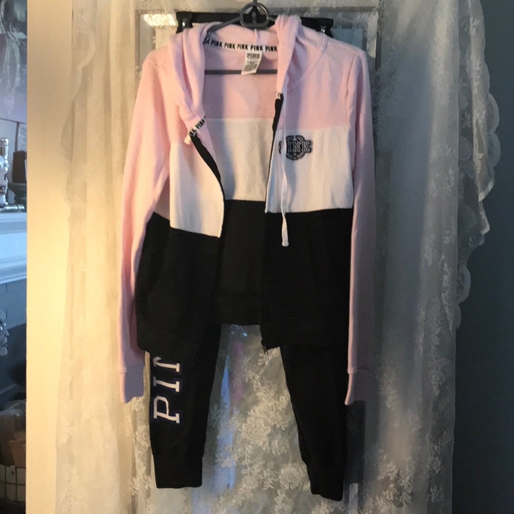 PINK brand sweatshirt and sweatshirt pants size S